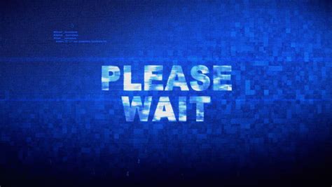 Please Wait Text Digital Noise Twitch And Glitch Royalty Free Video