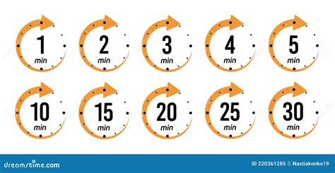 Vector Set Of Timer Icons Different Time Interval Icons