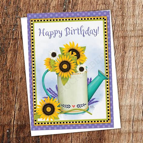 Admittedly, i was a concerned about how she'd take it. Sunflower Birthday | Fine art card, Card art, Envelope design
