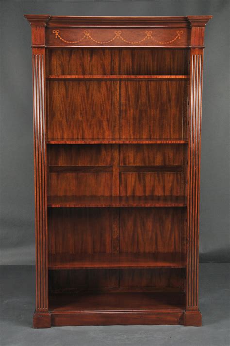 Open and Inlaid Mahogany Bookcase