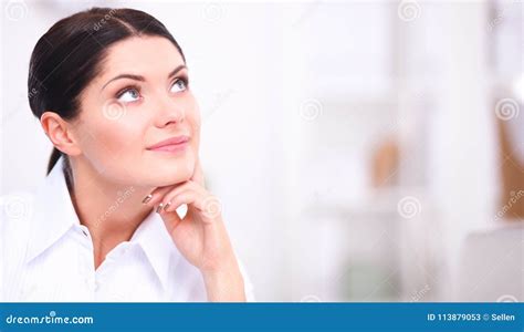 Attractive Businesswoman Sitting In The Office Stock Image Image Of