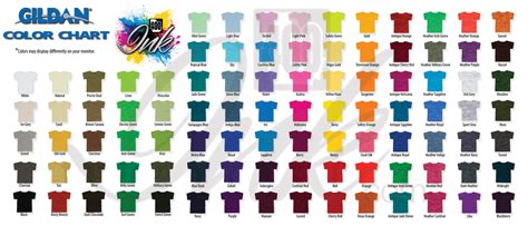 Gildan Camiseta Para Adultos Color Chart Gildan México vlr