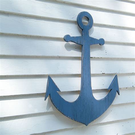 Large wood anchor decorations for house. Beach Anchor Sign Wooden Anchor Indoor Outdoor Beach ...