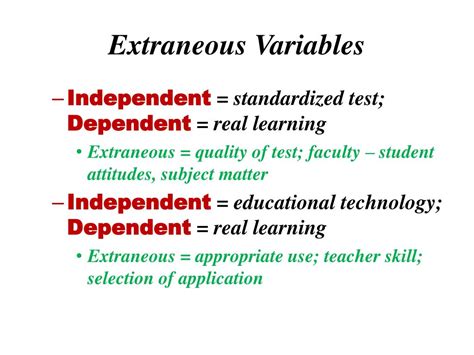 Independent Dependent And Extraneous Variable