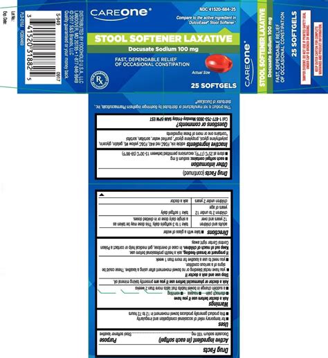 Maybe you would like to learn more about one of these? Stool Softener Laxative (capsule, liquid filled) Care One ...