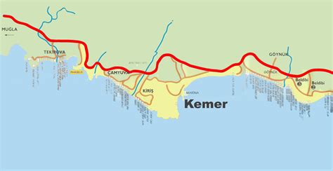 Kemer Area Hotel Map