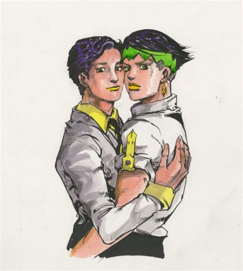 A Picture Drawn By Araki Of Him Holding Rohan In His Arms R