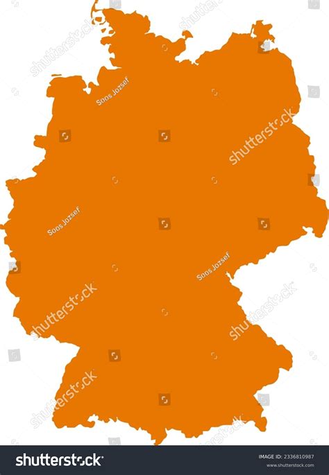 Orange Colored Germany Outline Map Political Royalty Free Stock