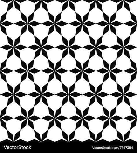 Repeat Black And White Geometric Pattern Vector Image