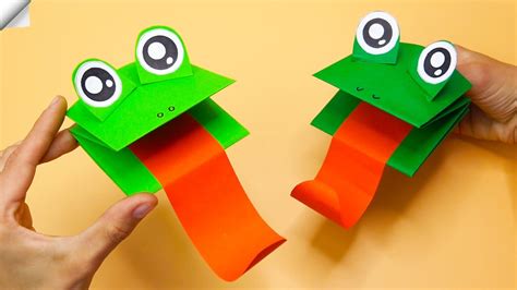 How To Make A Frogs Paper Puppet Moving Paper Toys Easy Paper Crafts