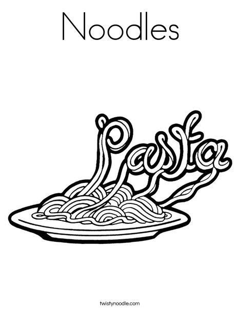 Noodles Coloring Page Twisty Noodle Coloring Pages Food Coloring