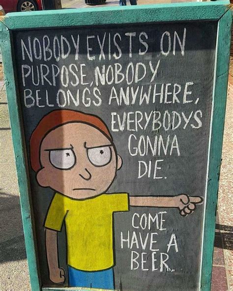 Rick And Morty Quote Nobody Exists On Purpose Hd Print Abstract Rick