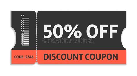 Discount Coupon Template With Copy Space Isolated On White Stock Vector