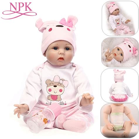 Npk Bebes 55cm Soft Silicone Reborn Baby Dolls Lifelike Soft Cloth Body