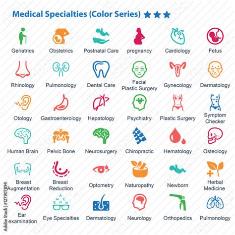 Medical Specialties Color Series Buy This Stock Vector And Explore