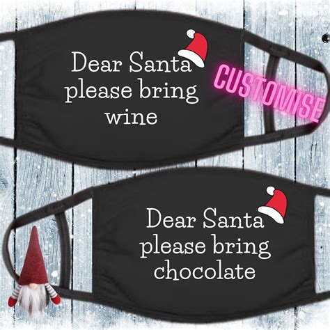 Dear Santa Face Mask Custom Printed By Dizzy Daisies