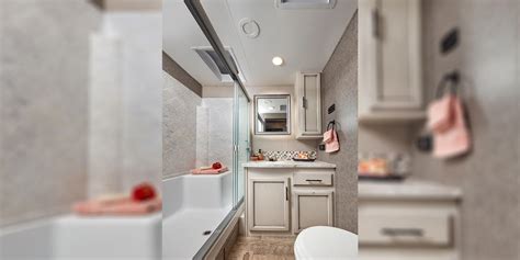 There will also be differences in the size of the bathrooms as well as amenities offered in all of the trailers below have two bathrooms, but not all of them have full bathrooms. Eagle Travel Trailer | Jayco, Inc.