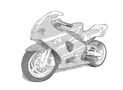 Take a pencil and using very light, barely noticeable lines sketch out the angular body of our sports draw out the engine slider, exhaust pipe and side panels as in our example. Motorbike Drawing Techniques on Behance