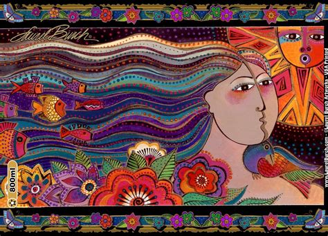 I ♥ Laurel Burch Art Lady And Sun Abstract Faces Abstract Painting