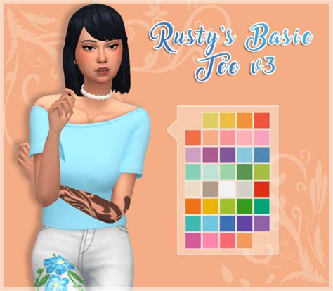 The Sims 4 Mm Clothes Cc — Faerieflower Rustys Basic T Shirt V3 Item