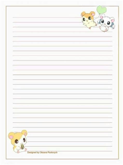 Kawaii Paper Printable Lined Paper Free Printable Stationery