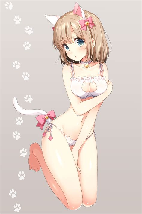 Naughty Cat Keyhole Lingerie Exposes Serious Pussy Sankaku Complex