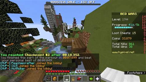 My Personal Record For The Hypixel Bedwars Lobby Parkour Youtube