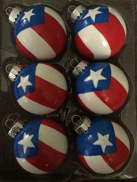 Puerto rican home decor | mi isla del encanto.♥. Flag of Puerto Rico Glass Christmas Ornament | Puerto ...
