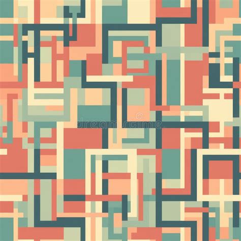 Modern Pattern With Overlapping Squares In Pastel Colors Infinite