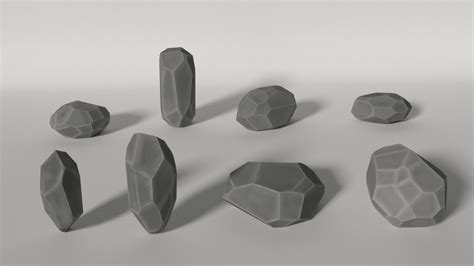 3d Model Low Poly Rocks Set Of Vr Ar Low Poly Cgtrader
