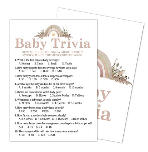Buy Baby Trivia Baby Shower Game Gender Reveal Party Supplies Rainbow
