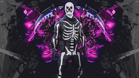 Skull Trooper Purple Black Background 4k Hd Fortnite Wallpapers Hd