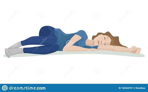 Girl Is Laying On The Floor Vector Illustration Stock Vector