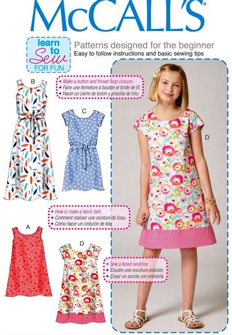 Learn To Sew A Girls Dress Pattern Easy Pullover Girls Dress Pattern