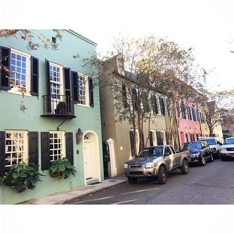 Colorful Historic Homes On Tradd Street Charleston Sc