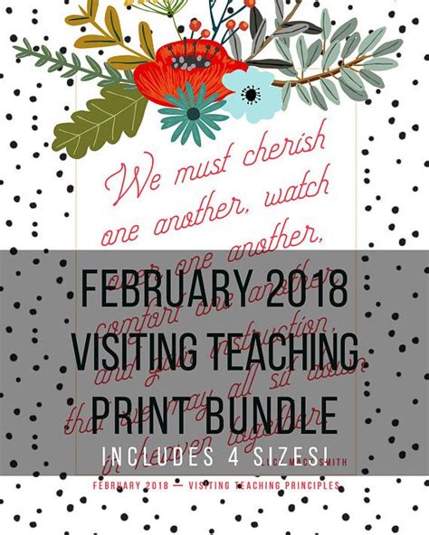 Visiting Teaching Message February 2018 Bundle We Must Cherish One