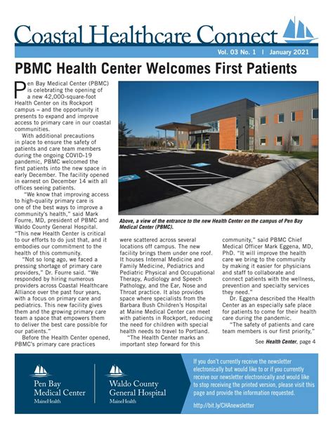 Coastal Healthcare Connect Pbmc And Wcgh January 2021 By Pen Bay
