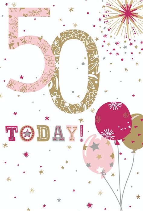 It's a lovely way to make their milestone birthday one to remember! 50th Birthday Cards - 50 TODAY - 50th Birthday CARDS ...
