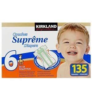 Kirkland Signature Supreme Diapers Size 6 Quantity 135 11318437