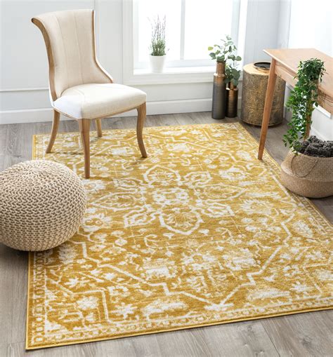Well Woven Della Gold Vintage Medallion Pattern Area Rug