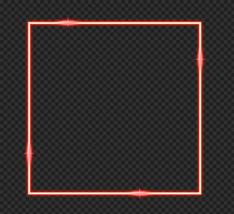 Hd Red Neon Square Border Frame Png Citypng
