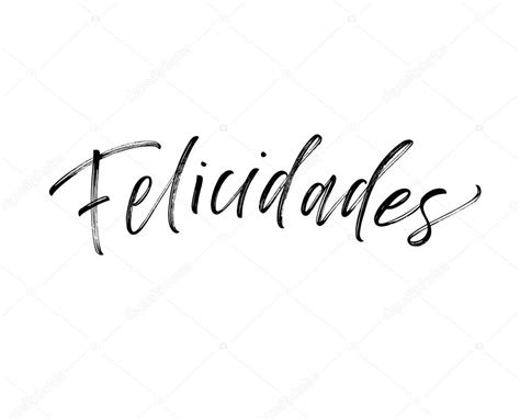Palabra Felicidades En Letra Cursiva Frase Español Felicidades