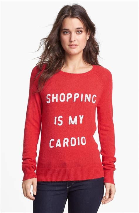 Wildfox 'Shopping is My Cardio' Sequin Knit Sweater ...