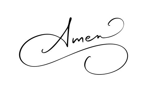 Amen Vector Calligraphy Bible Text Christian Phrase Isolated On White