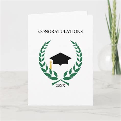 Congratulations Green Laurel Graduation Card