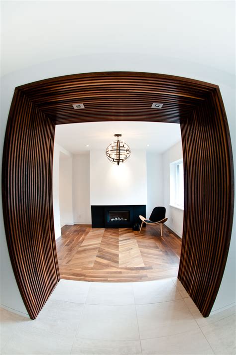 A Custom Made Alcove Integrating Two Invisible Doors Powder And Closet