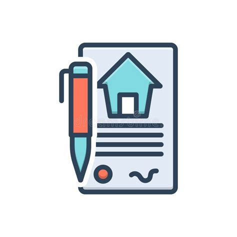 Color Illustration Icon For Lease Agreement And Application Stock