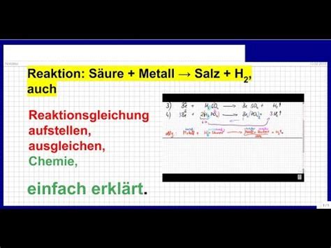 Mit dem bestätigen erklärst du dich chemie 9. Reaktion: Säuren mit Metallen, Reaktionsgleichung ...