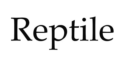How To Pronounce Reptile Youtube