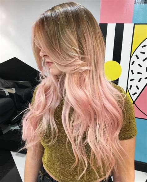Long Bronde To Pastel Pink Ombre Hair Pastel Pink Hair Ombre Brown